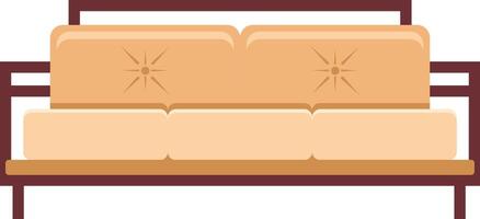 Soft, comfortable beige sofa with cushions and a sturdy wooden frame creates an inviting space for relaxation and rest in a stylish and modern living room vector