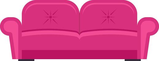 Comfortable pink sofa with decorative stitching adding a touch of elegance and style to any living room or lounge area, creating a welcoming atmosphere for relaxation vector