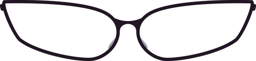 Close up view of stylish cat eye eyeglasses featuring a sleek black frame, elegantly resting on a pristine white background, highlighting modern and sophisticated eyewear design vector