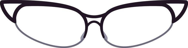 Cat eye glasses featuring thin temples and transparent lenses rest elegantly on a clean white background, embodying a stylish and retro aesthetic perfect for any fashion forward look vector