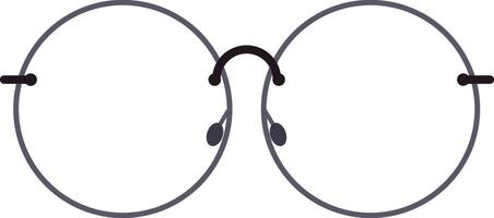 Round eyeglasses with thin frame and black temples are isolated on a white background, representing classic eyewear style and vision correction vector