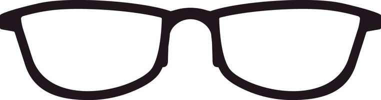 Stylish black glasses icon symbolizing vision, intelligence, and style, perfect for representing concepts related to eyesight, knowledge, and fashion vector