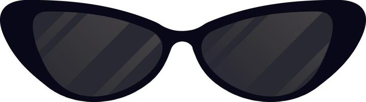 Stylish cat eye sunglasses with black frame and dark lenses, reflecting light, creating a mysterious and fashionable look, perfect for adding a touch of elegance to any outfit vector