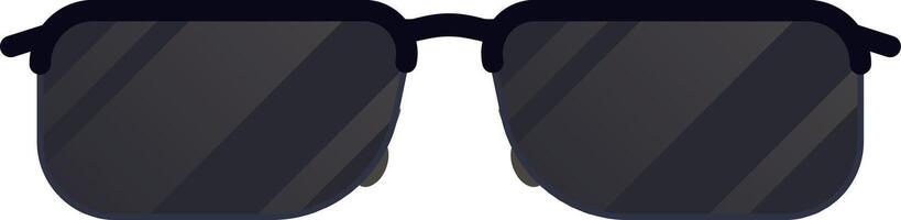 Stylish black sunglasses featuring dark lenses offer optimal protection from the sun's glare, ensuring clear vision and reducing eye strain in bright conditions vector