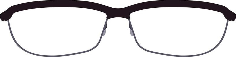 Close up view of stylish eyeglasses featuring black rims and clear lenses, presenting a modern and sophisticated aesthetic, isolated against a crisp white background vector