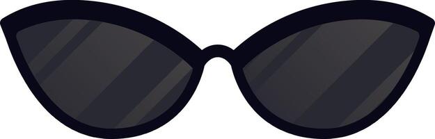 Stylish cat eye sunglasses featuring dark lenses and a sleek black frame. Providing a classic and fashionable accessory for sun protection and enhancing visual appeal. Isolated on a white background vector