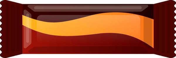 Chocolate bar featuring a luscious orange filling, elegantly wrapped in dark brown packaging adorned with a wavy design that hints at the creamy texture within vector