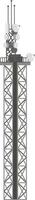 Telecommunication tower with multiple satellite dishes and antennas is ensuring global connectivity, enabling seamless communication and data transmission worldwide vector