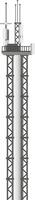 Telecommunication tower infrastructure is dominating the skyline, broadcasting signals and connecting the world through its network of antennas and advanced technology vector