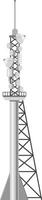 Telecommunication tower with various antennas and satellite dishes is transmitting data, ensuring seamless communication and connectivity in modern world vector
