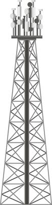 Telecommunication tower with various antennas transmitting signals, ensuring network coverage and connectivity in a modern communication infrastructure