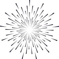 Concentrated burst of speed lines spreading out from the center forming a starburst or sunburst effect on a white background, ideal for conveying concepts of speed, energy, explosion or celebration vector