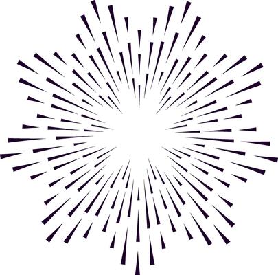 Concentrated lines are radiating from the center creating a starburst or sunburst effect with a blank space in the middle, ideal for backgrounds or graphic design elements