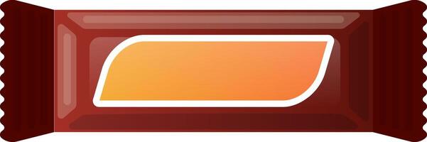 Wrapped chocolate bar featuring a rich orange filling, presented in a simple and appealing style, perfect for projects focused on sweet treats, snacks, and indulgent desserts vector
