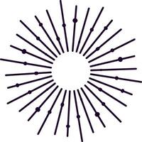 Circular sunburst design radiating dotted lines from the center creates a nostalgic, vintage vibe, ideal for enhancing retro themed projects with its classic and elegant style vector