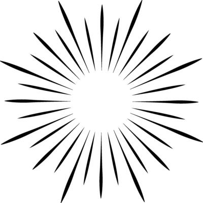 Concentrated black thin lines are radiating from the center creating a hypnotic circular pattern on a white background, perfect for graphic design projects