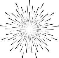 Concentrated speed lines spreading out from the center of the composition, creating a dynamic and energetic visual effect resembling a starburst or firework explosion vector