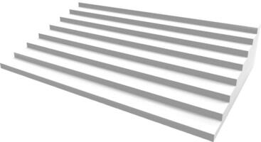 White staircase extending upwards, symbolizing growth, progress, and ascension, creating a visual representation of overcoming challenges and reaching new heights vector