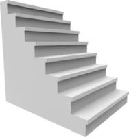White staircase ascending towards success, symbolizing growth, achievement, and progress on a clean white background, representing ambition and the journey toward reaching goals vector