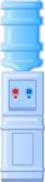 Office water cooler featuring a full bottle, providing refreshing hot and cold drinks for employees. Enhancing hydration and wellness in the workplace breakroom environment vector