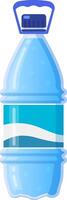 Refreshing and hydrating, a big plastic bottle with a convenient handle and a secure cap ensures easy carrying and access to clean, pure water, perfect for staying hydrated on the go vector
