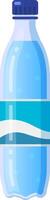 Refreshing sparkling water inside a plastic bottle with blue label and bubbles floating, representing hydration, purity, and a healthy lifestyle vector