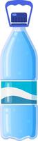 Large plastic bottle featuring a convenient handle and vibrant blue cap, filled with refreshing purified drinking water, highlighting the importance of hydration and wellness vector