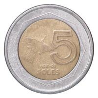 5 soles coin of mexico, mexico, mexico, mex photo