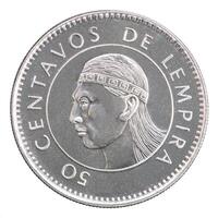 A silver coin with the image of a woman in profile photo