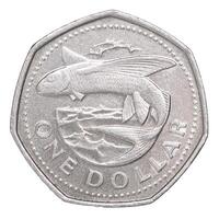 A one dollar coin with a fish on it photo