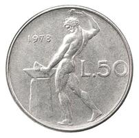 A coin with a man working on a machine photo