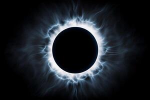 Full Moon and Lunar Eclipse Resembling Eyes in a Mystical Night Background with Moonlight Plasma Thunder and Aesthetic Energy photo