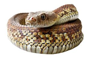 A snake with its head on the ground photo