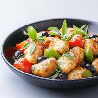 Colorful bowl of fresh and nutritious ingredients perfectly arranged to create a healthy and wholesome meal option photo