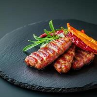 A nutritious plate of meat paired with fresh vegetables for a balanced and flavorful meal ideal for health-conscious diners photo