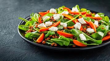 Fresh and colorful salad loaded with crisp vegetables and bright ingredients ready for a healthy meal photo