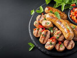 Flavorful plate of succulent chicken and fresh vegetables carefully arranged for a wholesome and nutritious meal photo