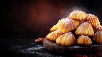A generous pile of assorted pastries displayed on a table inviting everyone to enjoy their sweetness and flavors photo