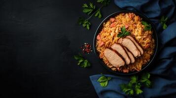 Wholesome bowl of tender chicken and fluffy rice prepared with care for a nourishing and satisfying meal experience photo