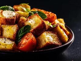 Simple bowl of food beautifully presented on a table ready to be enjoyed by anyone looking for a tasty treat photo