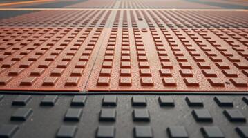 A close up of a red and orange floor photo