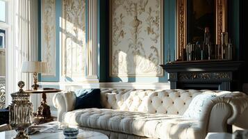Classy wallpaper design reflecting Bridgerton's charm photo