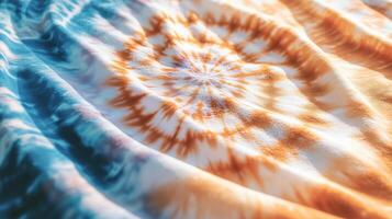 A close up of a tie dye fabric photo