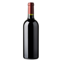 Elegant Red Wine Bottle with Corked Top png