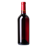 Elegant Red Wine Bottle with Cork and Bright Label png