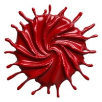 Vibrant Red Swirl of Paint Splashing in a Dynamic Circular Motion png
