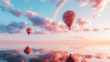 A serene pastel sky with soft clouds photo