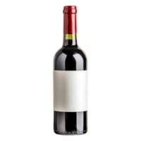 Elegant Red Wine Bottle with Blank Label on Isolated Background png