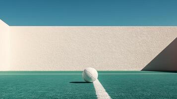 Rugby ball on the court photo
