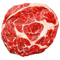 Fresh Raw Ribeye Steak with Intricate Marbling for Culinary Use png